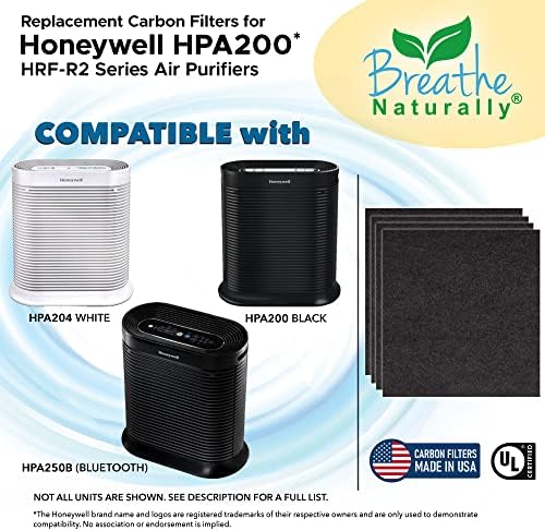 נשמו באופן טבעי החלפת פחמן מסנן 4 חבילה למטהרי אוויר מסדרת Honeywell HPA200 - A200