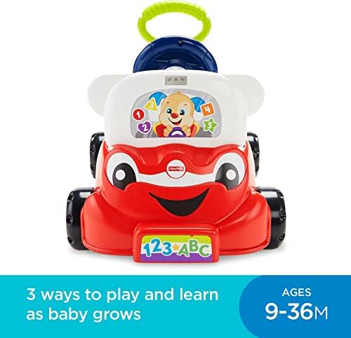 פישר-מחיר צחוק ולמד מכונית חכמה 3-in-1, Walker Walker & פעוטות צעצוע-און-על עם שלבים חכמים לתוכן למידה לגילאי 9+ חודשים