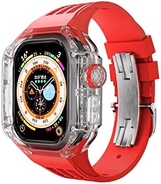 Azanu Transparent Mod Cite עבור Apple Watch 49 ממ להקת ספורט גומי לסדרת IWatch Series Ultra 8 Silicone Watch Strap