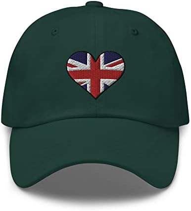 יוניון ג'ק רקום כובע אבא מתכוונן, כובע דגל בריטניה, כובע בייסבול לא מובנה, מספר צבעים