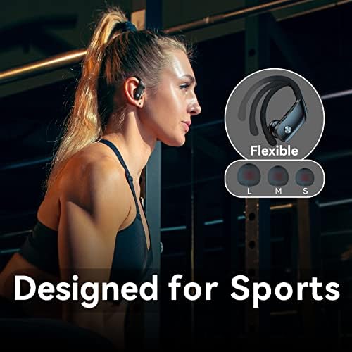 FK מסחר באוזניות אלחוטיות עבור Nokia G20 אוזניות Bluetooth 48 שעות משחקות אוזניות ספורט אחוריות עם תצוגת LED תצוגת אוזניים עם אוזניים