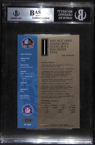 74 ג'ו נמאת - 1998 RON MIX HOF PLATINUM AUTOS כרטיסי כדורגל מדורגים BGS AUTO - כדורגל חתימה