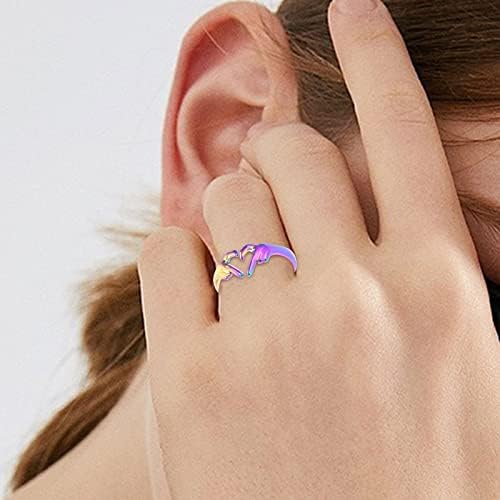 טבעת טבעת טבעת פלדה ללא סוף לנשים סגנון קר בסגנון קר קטן ללא דהייה טבעת נירוסטה פתוחה