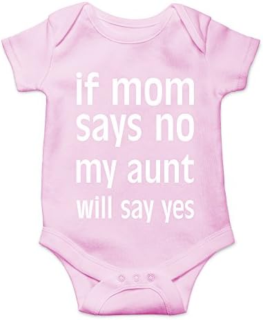 טיי ברוס טיי משוגעים אם אמא אומרת לא, דודה שלי תגיד כן חידוש חמוד מצחיק תינוקת גוף תינוקות מקשה אחת