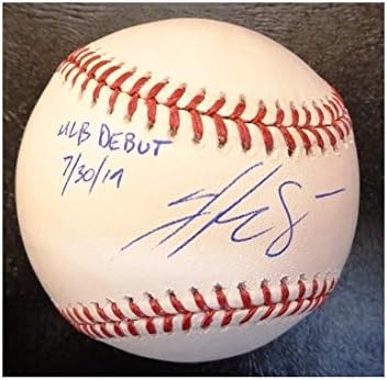 ג'ייק רוג'רס חתימה בייסבול - הכדור הרשמי של ליגת המייג'ור הרשמית עם הופעת הבכורה של MLB 7/30/19 כתובת