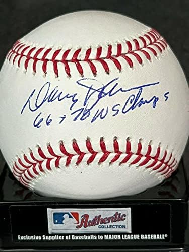 דייבי ג'ונסון ניו יורק מטס 1966 ו -1970 WS אלופות חתמו על בייסבול OML - בייסבול חתימה