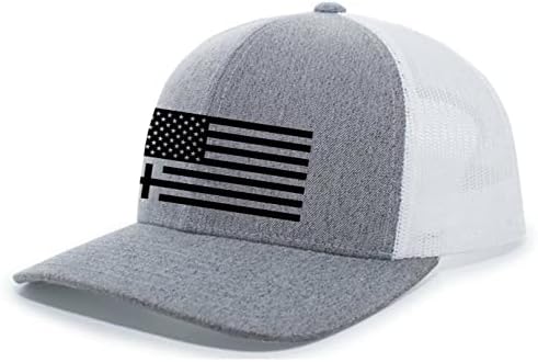 דגל אמריקאי נוצרי צולב גברים רקומים כובע משאיות אחורי