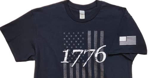 ההצהרה הלבשה 1776 חולצת טריקו דגל אמריקאית