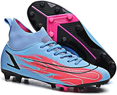 נעלי כדורגל לגברים ליאולי סוללות מגפי כדורגל גבוהים עם ספורט אימוני כדורגל אתלטים נושמים עבור חיצוני/מקורה/תחרות