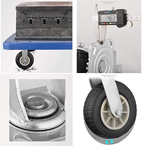 LumeCube 4 חבילות גלגלים מסתובבים גומי גלגל כבד גלגלים תעשייתיים עם בלם גלגל קבוע ללא רעש העמסת 750 קג מתאים למחסנים, ריהוט, גלגלים של