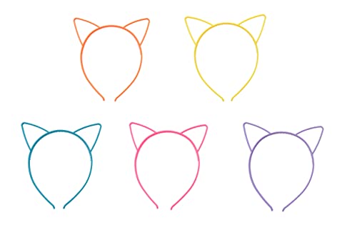 סואקה 5 יחידות חתול אוזן סרט פלסטיק חמוד רב צבע שיער להקות שיער חישוקי בארה ' ב אביזרי עבור נשים בנות מסיבות יום הולדת קישוט תלבושות יומי