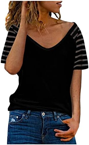 כיכר צוואר בציר חולצות קיץ נשים חולצה שיפוע קל משקל בתוספת גודל קצר שרוול טרנדי מזדמן