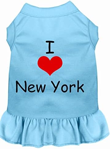 מוצרי חיות מחמד של מיראז '58-07 XSBBL כחול I Heart New York שמלת הדפס מסך שמלת תינוק, X-SMALL