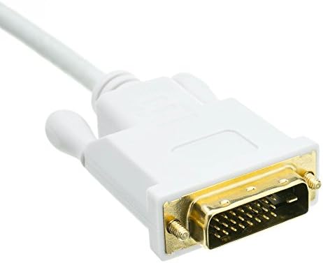כבלים כבלים 6 רגל מיני תצוגה נמל לכבל וידאו DVI, לבן, מיני תצוגה זכר לזכר DVI, 32 AWG, 1920 x 1080 DVI-D לכבל DisplayPort למחשב, מחשב