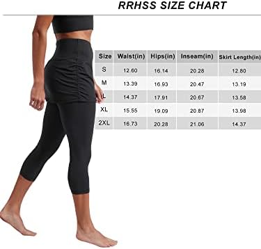 RRHSS 2 נשים 2 ב 1 טניס גולף סקורט קפרי חצאית אימון מותניים גבוהה