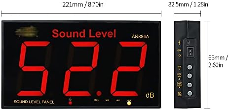 WYFDP קיר רכוב 30-130dB Noisemeter Decibel Noisibel Tester Poniter Tester Meter Sound Meter עם מסך LCD גדול