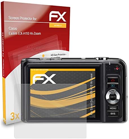 מגן מסך Atfolix התואם ל- Casio exilim ex-H10 Hi-Zoom Meman Streation Film, סרט מגן אנטי-רפלקטיבי וסופג זעזועים FX