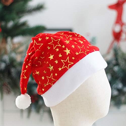 3 יחידות קטיפה סנטה כובעי גליטר פתית שלג כוכב לב דפוס חג המולד כובע סנטה קלאוס תלבושות אביזרי למבוגרים מסיבת חג המולד להתלבש אספקת תינוק