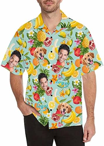 חולצה הוואי בהתאמה אישית עם פרחים מותאמים אישית כפתור קז'ואל כפתור למטה חולצות לגברים בהתאמה אישית חולצות אננס מצחיקות
