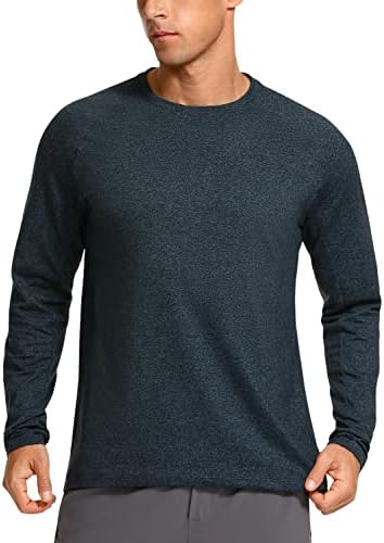 CRZ יוגה גברים חיוניים לשרוול ארוך חולצות סוודר חולצות טרקלין מזדמנים