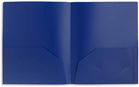 כחול פסגת אספקת 30 פולי 2 כיס תיקיות, מודגש מגוון כהה צבעים, שחור, כחול, ואדום צבע עמיד פלסטיק 2 כיס תיקיות, מכתב גודל עם כרטיס ביקור