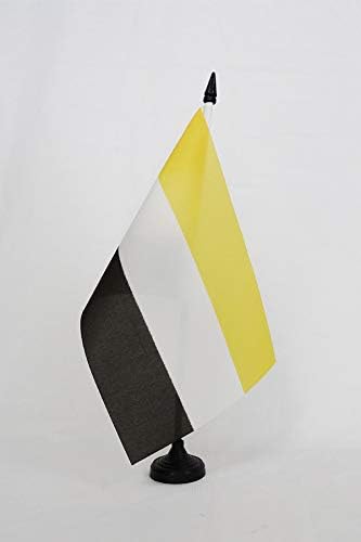 דגל AZ Garifuna People Flag 5 '' x 8 '' - דגל שולחן Garifuna 21 x 14 סמ - מקל פלסטיק שחור ובסיס