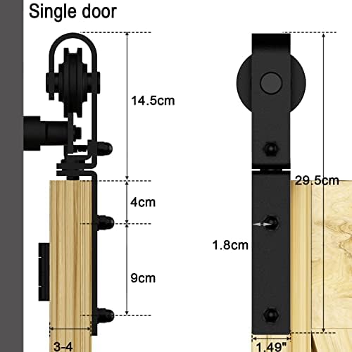 Qinaixqm 36 / 3ft דו-קיפול הזזה דלת חומרה ערכת חומרה ארון רכבת רכבת אביזר רלוונטי על פתיחת דלת 60-70 סמ, ללא פאנל