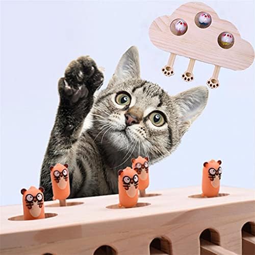 חתולים מתגרה צעצוע מוצק עץ פאזל אינטראקטיבי חתולי צעצוע ענן צורת אוגר בובת מצחיק חתלתול עץ תיבת חתולי אספקת צעצוע