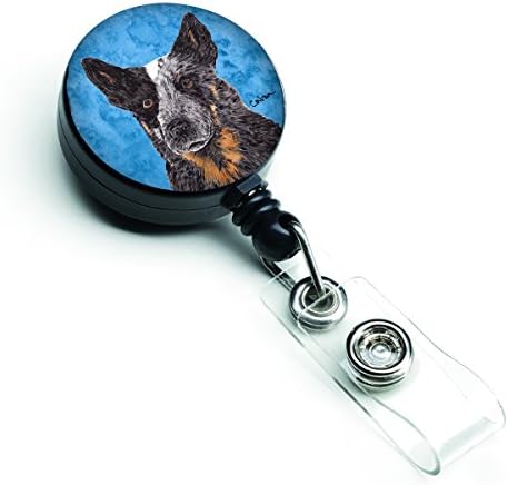אוצרות של קרוליין 9141 כחול אוסטרלי בקר כלב נשלף תג סליל, עבור אחיות מזהה תג מחזיק עם קליפ נשלף עובד תג מחזיק,
