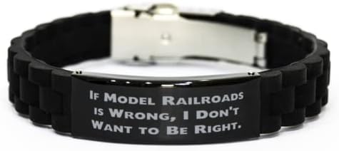 Amangny Nice Model Railroads צמיד אבזם גלידלוק שחור, אם רכבות דגם שגויות, אני לא, מתנות חדשות לגברים נשים, מתנות לרכבות דגם, רכבות דוגמניות,
