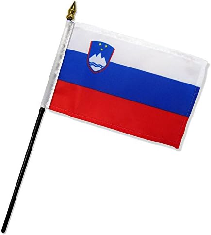 דגלים סטנדרטיים איכותיים תריסר דגל מקל סלובניה, 4 על 6
