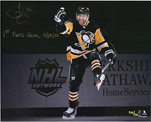 ג'ייסון צוקר פיטסבורג פינגווינים חתימה על תצלום של 16 x 20 עם כתובת עטים ראשונים 2/14/20 כתובת - 20 של מהדורה מוגבלת של 20 - תמונות NHL