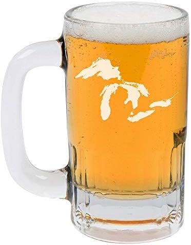 ספל בירה 12oz שטיין זכוכית אגמים נהדרים מישיגן