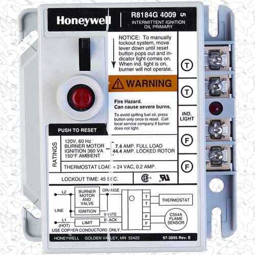 R8184B -1055 - תחליף משודרג OEM עבור לוח בקרת שמן Protectorelay Honeywell