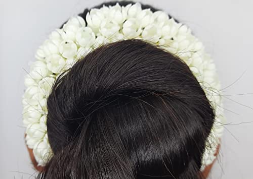 מלאכותי שיער ג ' ג ' רה יסמין מוגרה פרח יהודה גזרה לנשים מציאותי שיער לחמניית אבזר עבור בנות / לבן בינוני